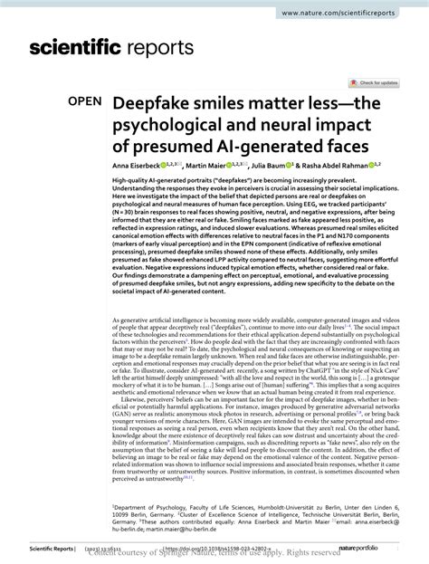 Deepfake smiles matter less—the psychological and neural .